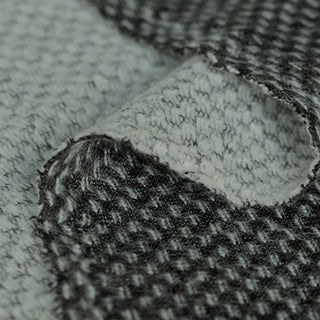 Italian Fashion Designer Solid Gray Stretch Wool Jacquard Sweater Knit DS28529