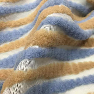 French Fashion Designer Stripes Multi Color Stretch Wool Sweater Knit DS28530