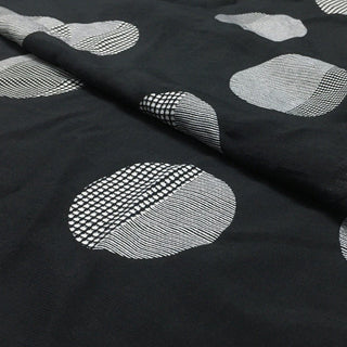 Japanese Fashion Designer Polka Dot Black Non-Stretch Linen Cotton Blended Plain Woven DS28601