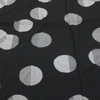 Japanese Fashion Designer Polka Dot Black Non-Stretch Linen Cotton Blended Plain Woven DS28601