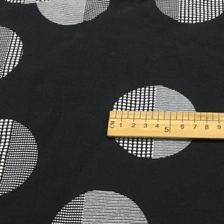 Japanese Fashion Designer Polka Dot Black Non-Stretch Linen Cotton Blended Plain Woven DS28601