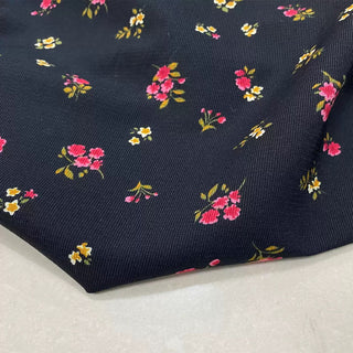 Italian Fashion Designer Floral Black Non-Stretch Tencel™ / Lyocell Cotton Blended Plain Woven DS28619
