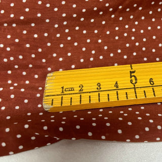 Yardblox Exclusive Japanese Luxury Designer Dot/Polka Dot Rusty Red/White Non-Stretch Silk Cotton Blended Plain Woven DS29501