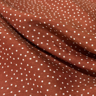 Yardblox Exclusive Japanese Luxury Designer Dot/Polka Dot Rusty Red/White Non-Stretch Silk Cotton Blended Plain Woven DS29501