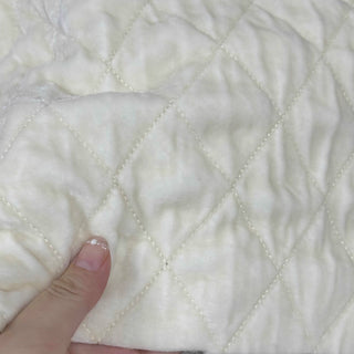 Japanese Luxury Designer Solid Off-White Non-Stretch Mulberry Silk Quilting Fabric DS29503 -60 Momme