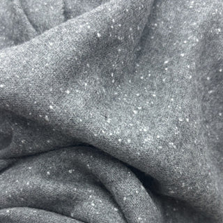 French Fashion Designer Solid Gray Stretch Wool Sweater Knit DS29507