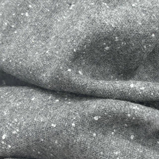 French Fashion Designer Solid Gray Stretch Wool Sweater Knit DS29507