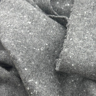 French Fashion Designer Solid Gray Stretch Wool Sweater Knit DS29507