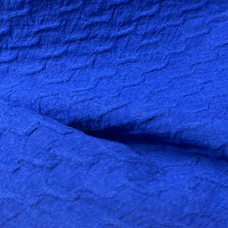 French Fashion Designer Solid Blue Stretch Wool Sweater Knit DS29508