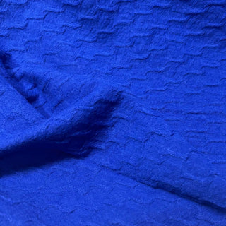 French Fashion Designer Solid Blue Stretch Wool Sweater Knit DS29508