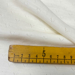 Japanese Fashion Designer Solid Off-White Stretch Wool Pointelle DS29509