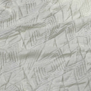 French Fashion Designer Geometric Off-White Stretch Open Weave Wool Acrylic Blended Jacquard Sweater Knit DS29510