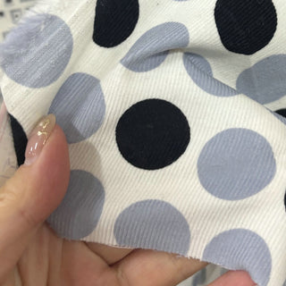 Japanese Fashion Designer Polka Dot Off-White Non-Stretch Cotton Pinwale Corduroy DS29519