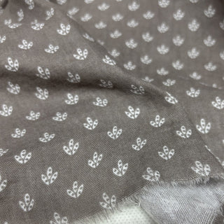 Japanese Fashion Designer Botanical Gray Non-Stretch Cotton Double Gauze DS29522