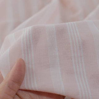 Korean Fashion Designer Stripes Pink Non-Stretch Cotton Double Gauze DS29525