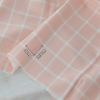 Korean Fashion Designer Plaid Pink Non-Stretch Cotton Double Gauze DS29526