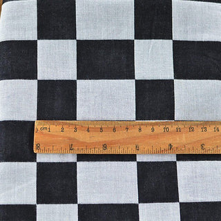 Korean Fashion Designer Plaid Black Non-Stretch Cotton Double Gauze DS29528