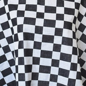 Korean Fashion Designer Plaid Black Non-Stretch Cotton Double Gauze DS29528