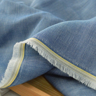 Japanese Fashion Designer Solid Blue Non-Stretch Cotton Double Gauze DS29530