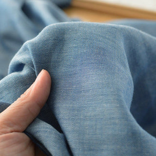 Japanese Fashion Designer Solid Blue Non-Stretch Cotton Double Gauze DS29530
