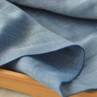 Japanese Fashion Designer Solid Blue Non-Stretch Cotton Double Gauze DS29530