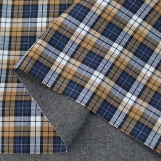 Japanese Fashion Designer Plaid Multi Color Non-Stretch Double Faced Cotton Double Gauze DS29535