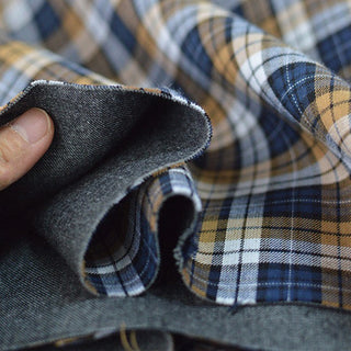 Japanese Fashion Designer Plaid Multi Color Non-Stretch Double Faced Cotton Double Gauze DS29535