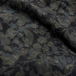 Korean Fashion Designer Botanical Green Non-Stretch Cotton Corduroy DS29601