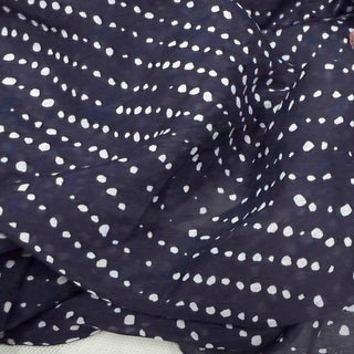 Japanese Fashion Designer Polka Dot Blue Non-Stretch Mulberry Silk Cotton Blended Plain Woven DS29607 -14 Momme