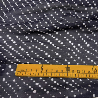 Japanese Fashion Designer Polka Dot Blue Non-Stretch Mulberry Silk Cotton Blended Plain Woven DS29607 -14 Momme