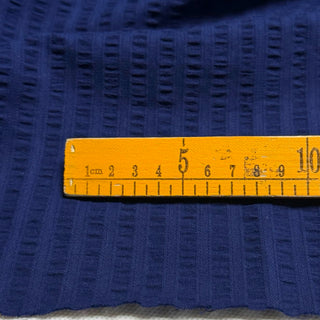 Japanese Fashion Designer Solid Blue Non-Stretch Salt Shrinking / Puckered Cotton Seersucker DS296100