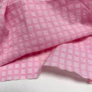 Korean Fashion Designer Solid Pink Non-Stretch Salt Shrinking / Puckered Cotton Seersucker DS296101