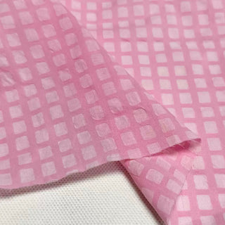 Korean Fashion Designer Solid Pink Non-Stretch Salt Shrinking / Puckered Cotton Seersucker DS296101