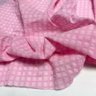 Korean Fashion Designer Solid Pink Non-Stretch Salt Shrinking / Puckered Cotton Seersucker DS296101