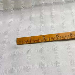 Japanese Fashion Designer Solid White Non-Stretch Salt Shrinking / Puckered Mulberry Silk Seersucker DS296102 -8 Momme