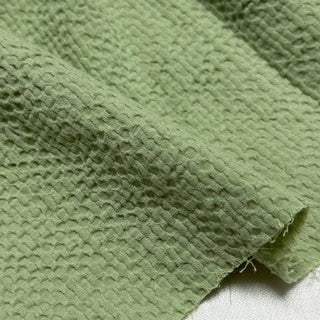 Japanese Fashion Designer Solid Green Stretch Cotton Seersucker DS296112