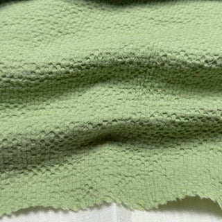 Japanese Fashion Designer Solid Green Stretch Cotton Seersucker DS296112
