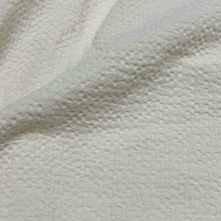 Japanese Fashion Designer Solid Off-White Stretch Cotton Seersucker DS296113