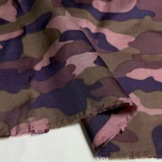 Japanese Fashion Designer Camouflage Multi Color Non-Stretch Mulberry Silk Cotton Blended Twill DS296117 -16 Momme