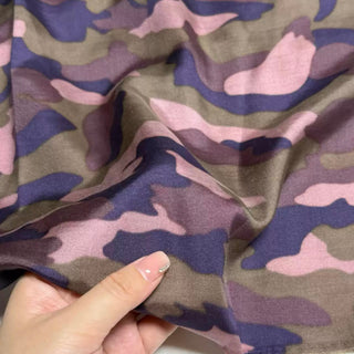 Japanese Fashion Designer Camouflage Multi Color Non-Stretch Mulberry Silk Cotton Blended Twill DS296117 -16 Momme