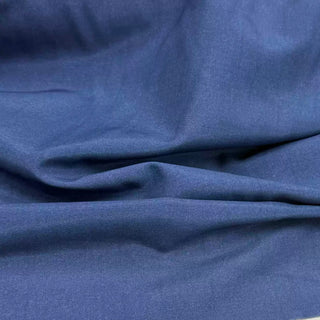 Japanese Fashion Designer Solid Blue Non-Stretch Mulberry Silk Cotton Blended Plain Woven DS29612 -18 Momme