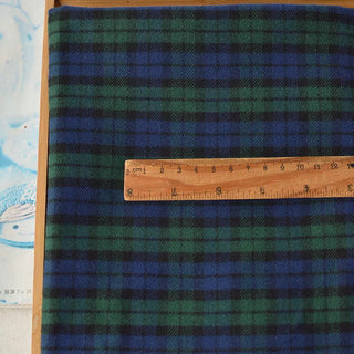 British Designer Plaid Green Non-Stretch Peached Cotton Flannel DS296137