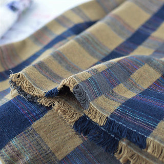 British Designer Plaid Brown Non-Stretch Peached Cotton Flannel DS296140
