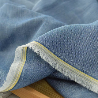 Japanese Designer Solid Blue Non-Stretch Cotton Double Gauze DS296149