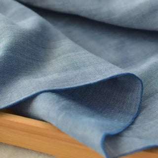 Japanese Designer Solid Blue Non-Stretch Cotton Double Gauze DS296149