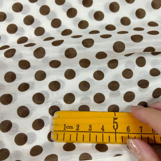 Japanese Fashion Designer Polka Dot Brown Non-Stretch Mulberry Silk Cotton Blended Plain Woven DS29615 -16 Momme