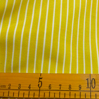 Japanese Fashion Designer Stripes Yellow Non-Stretch Mulberry Silk Cotton Blended Plain Woven DS29618 -19 Momme