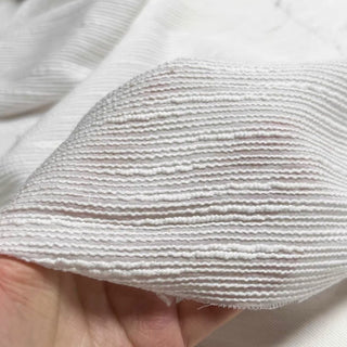Japanese Fashion Designer Solid White Non-Stretch Mulberry Silk Cotton Blended Seersucker DS29623