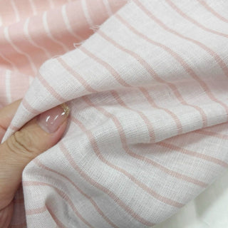Japanese Fashion Designer Stripes Pink Non-Stretch Double Faced Cotton Double Gauze DS29625