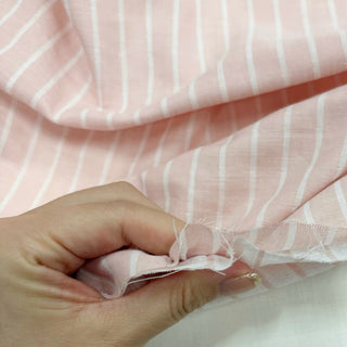 Japanese Fashion Designer Stripes Pink Non-Stretch Double Faced Cotton Double Gauze DS29625